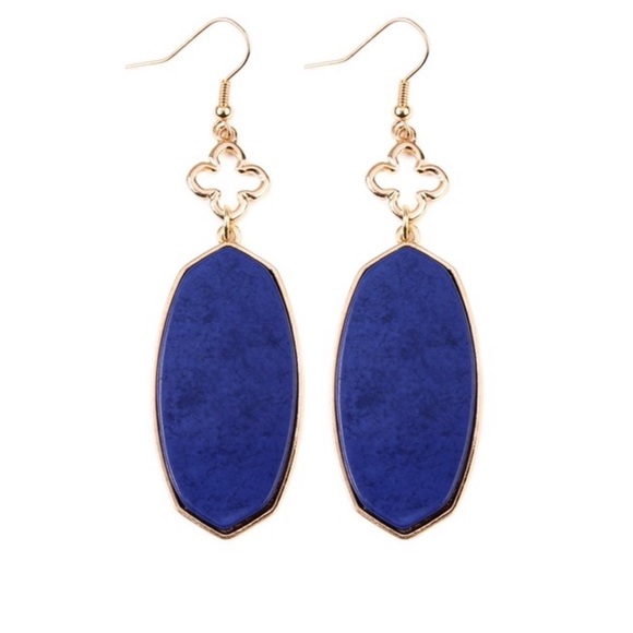 Boutique Jewelry - FINAL PRICE Blue Oval Stone Drop Earrings